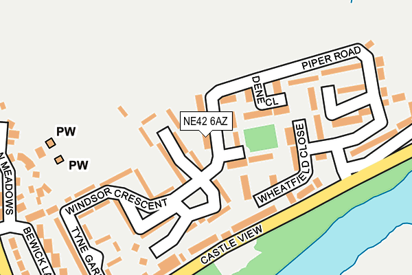 NE42 6AZ map - OS OpenMap – Local (Ordnance Survey)