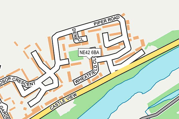 NE42 6BA map - OS OpenMap – Local (Ordnance Survey)