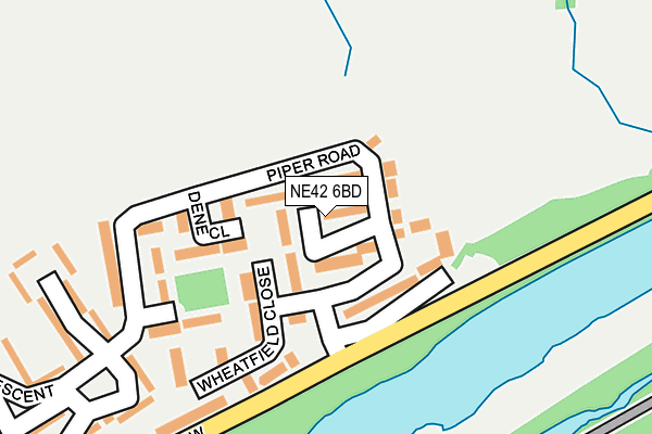 NE42 6BD map - OS OpenMap – Local (Ordnance Survey)