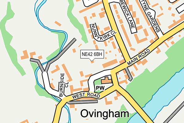 NE42 6BH map - OS OpenMap – Local (Ordnance Survey)