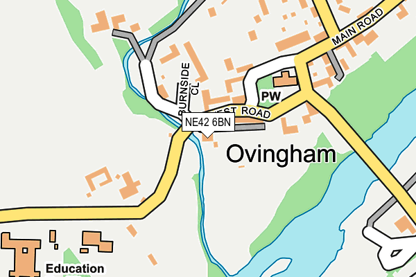NE42 6BN map - OS OpenMap – Local (Ordnance Survey)