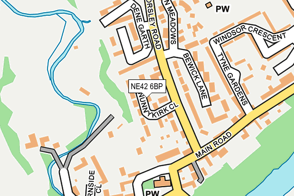 NE42 6BP map - OS OpenMap – Local (Ordnance Survey)