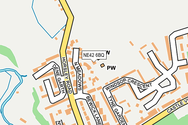 NE42 6BQ map - OS OpenMap – Local (Ordnance Survey)