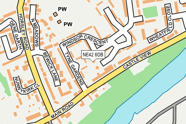 NE42 6DB map - OS OpenMap – Local (Ordnance Survey)