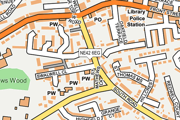 NE42 6EG map - OS OpenMap – Local (Ordnance Survey)
