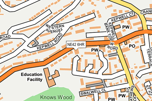 NE42 6HR map - OS OpenMap – Local (Ordnance Survey)