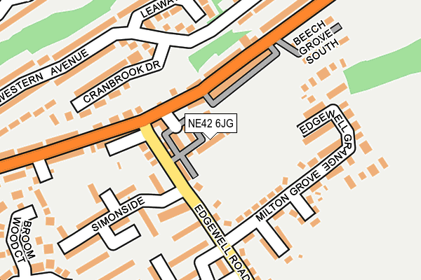 NE42 6JG map - OS OpenMap – Local (Ordnance Survey)