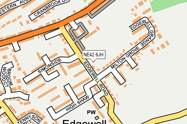 NE42 6JH map - OS OpenMap – Local (Ordnance Survey)