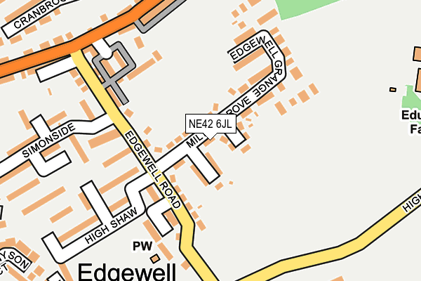 NE42 6JL map - OS OpenMap – Local (Ordnance Survey)