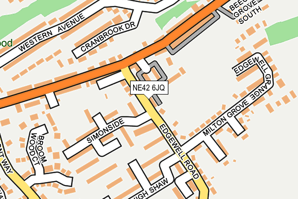NE42 6JQ map - OS OpenMap – Local (Ordnance Survey)
