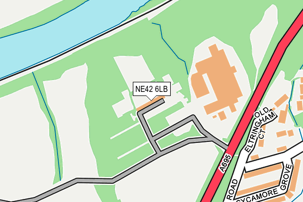 NE42 6LB map - OS OpenMap – Local (Ordnance Survey)