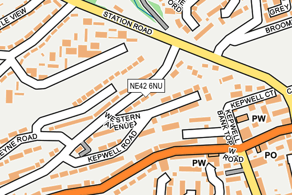 NE42 6NU map - OS OpenMap – Local (Ordnance Survey)