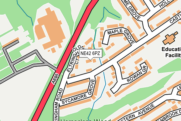 NE42 6PZ map - OS OpenMap – Local (Ordnance Survey)