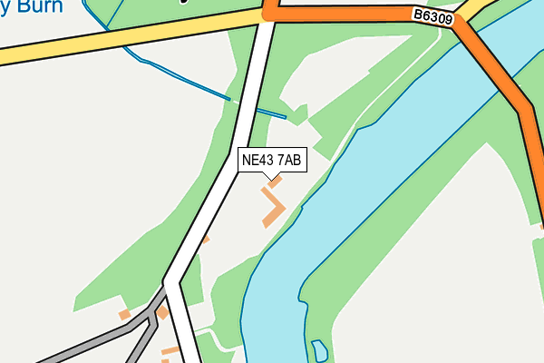 NE43 7AB map - OS OpenMap – Local (Ordnance Survey)