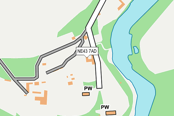 NE43 7AD map - OS OpenMap – Local (Ordnance Survey)