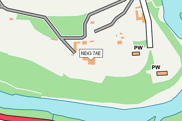 NE43 7AE map - OS OpenMap – Local (Ordnance Survey)