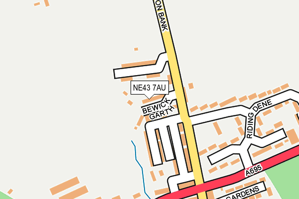 NE43 7AU map - OS OpenMap – Local (Ordnance Survey)