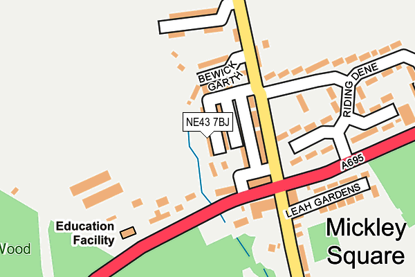 NE43 7BJ map - OS OpenMap – Local (Ordnance Survey)