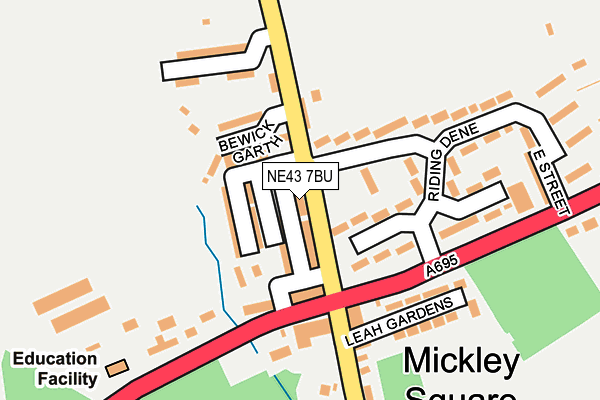 NE43 7BU map - OS OpenMap – Local (Ordnance Survey)