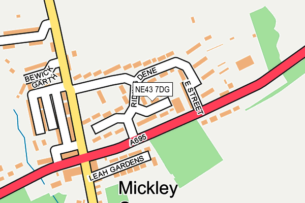 NE43 7DG map - OS OpenMap – Local (Ordnance Survey)