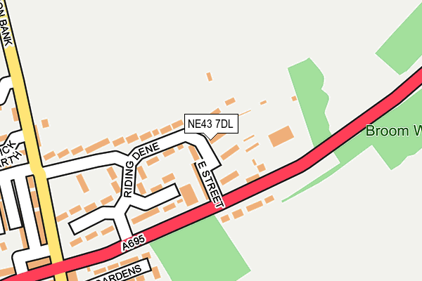 NE43 7DL map - OS OpenMap – Local (Ordnance Survey)