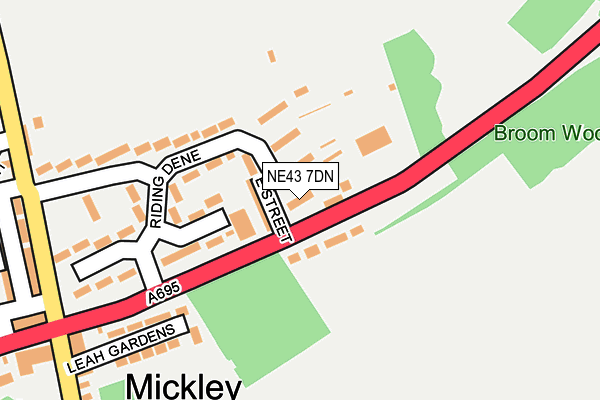 NE43 7DN map - OS OpenMap – Local (Ordnance Survey)