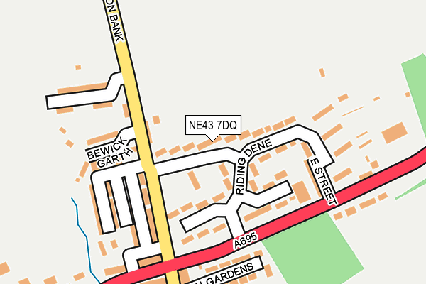 NE43 7DQ map - OS OpenMap – Local (Ordnance Survey)