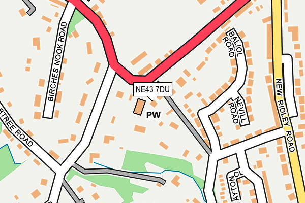 NE43 7DU map - OS OpenMap – Local (Ordnance Survey)
