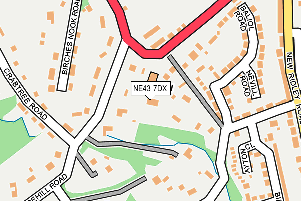 NE43 7DX map - OS OpenMap – Local (Ordnance Survey)