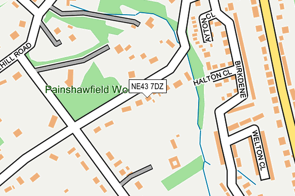 NE43 7DZ map - OS OpenMap – Local (Ordnance Survey)