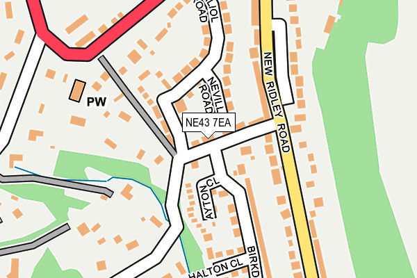 NE43 7EA map - OS OpenMap – Local (Ordnance Survey)