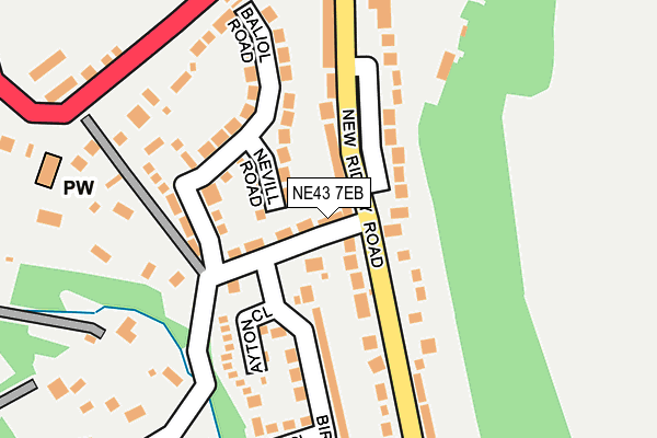 NE43 7EB map - OS OpenMap – Local (Ordnance Survey)