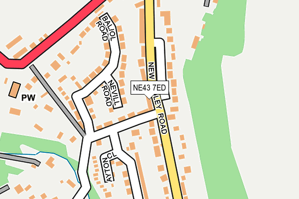 NE43 7ED map - OS OpenMap – Local (Ordnance Survey)