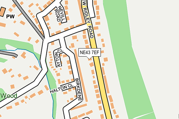 NE43 7EF map - OS OpenMap – Local (Ordnance Survey)