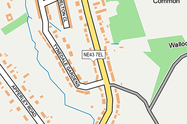 NE43 7EL map - OS OpenMap – Local (Ordnance Survey)