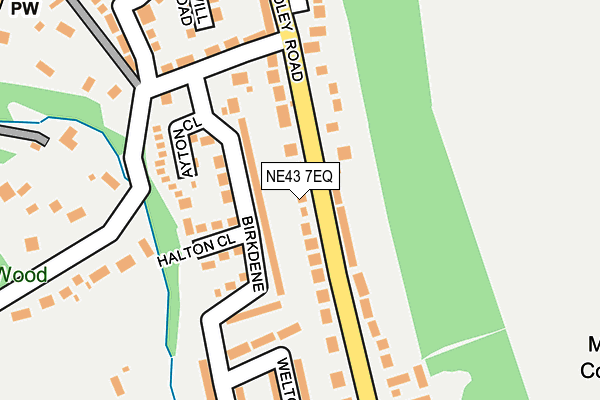 NE43 7EQ map - OS OpenMap – Local (Ordnance Survey)