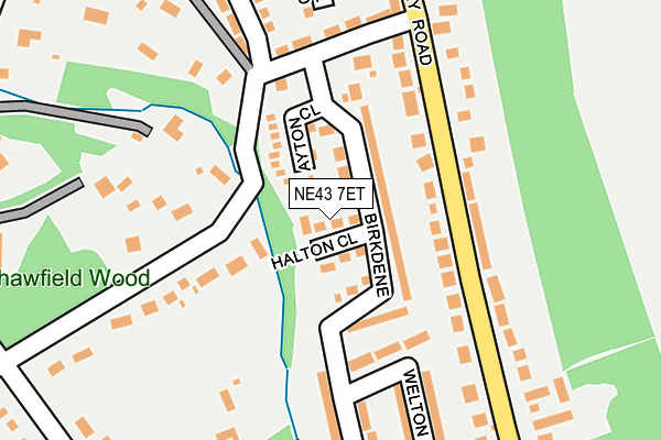NE43 7ET map - OS OpenMap – Local (Ordnance Survey)