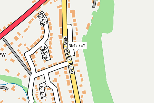 NE43 7EY map - OS OpenMap – Local (Ordnance Survey)