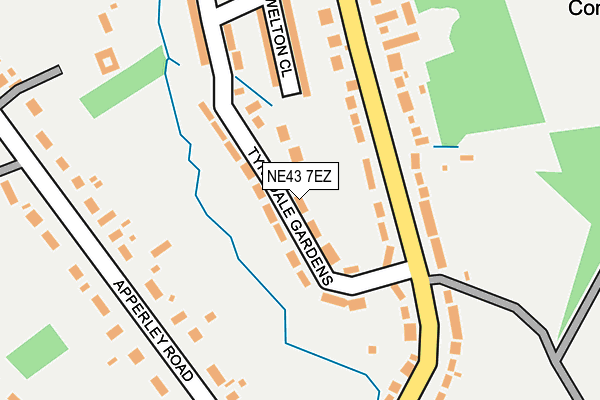 NE43 7EZ map - OS OpenMap – Local (Ordnance Survey)