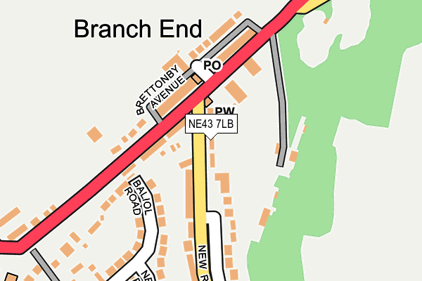 NE43 7LB map - OS OpenMap – Local (Ordnance Survey)