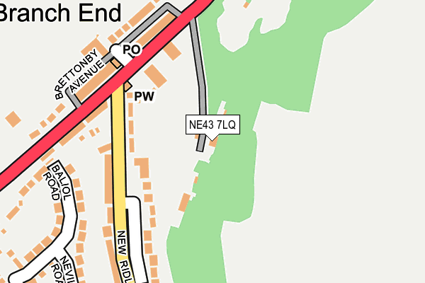 NE43 7LQ map - OS OpenMap – Local (Ordnance Survey)
