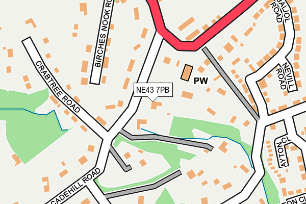 NE43 7PB map - OS OpenMap – Local (Ordnance Survey)