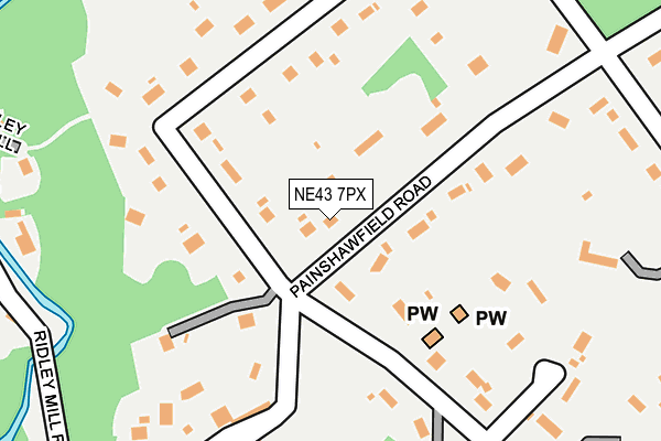 NE43 7PX map - OS OpenMap – Local (Ordnance Survey)