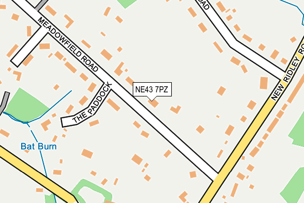 NE43 7PZ map - OS OpenMap – Local (Ordnance Survey)