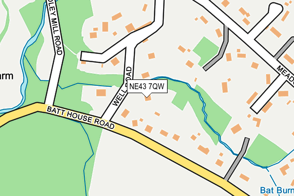 NE43 7QW map - OS OpenMap – Local (Ordnance Survey)