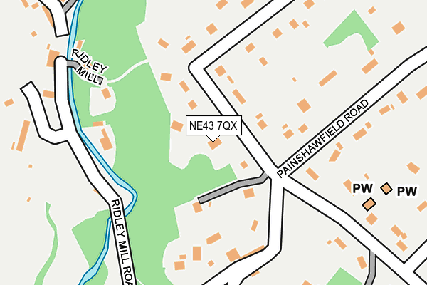 NE43 7QX map - OS OpenMap – Local (Ordnance Survey)