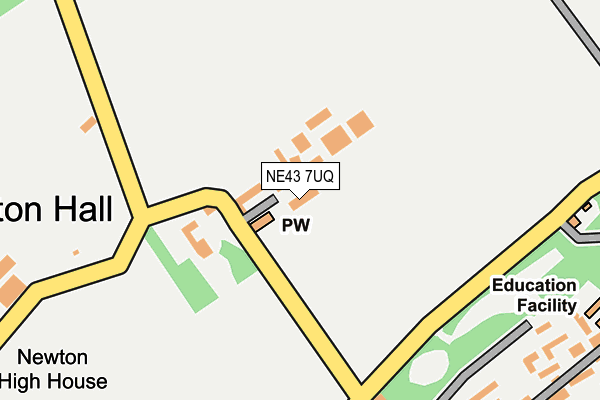 NE43 7UQ map - OS OpenMap – Local (Ordnance Survey)