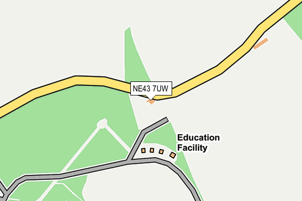 NE43 7UW map - OS OpenMap – Local (Ordnance Survey)