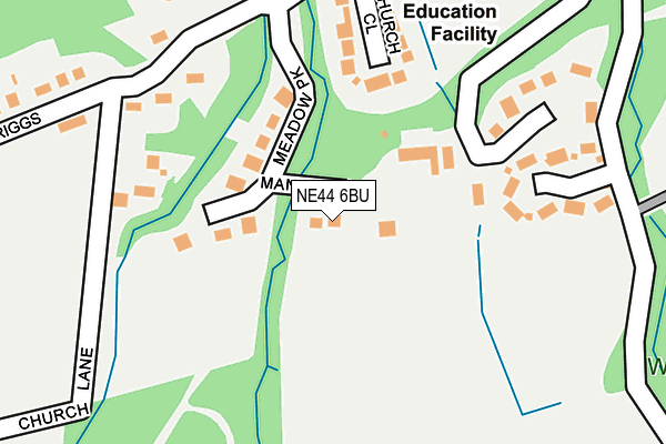 NE44 6BU map - OS OpenMap – Local (Ordnance Survey)