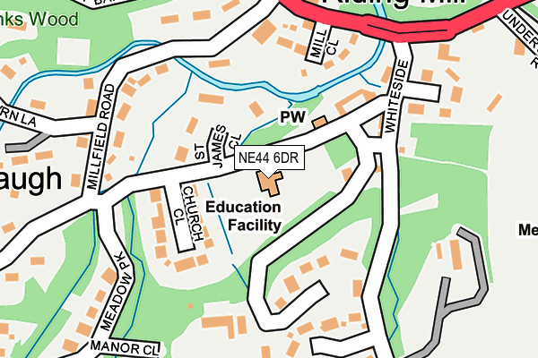 NE44 6DR map - OS OpenMap – Local (Ordnance Survey)